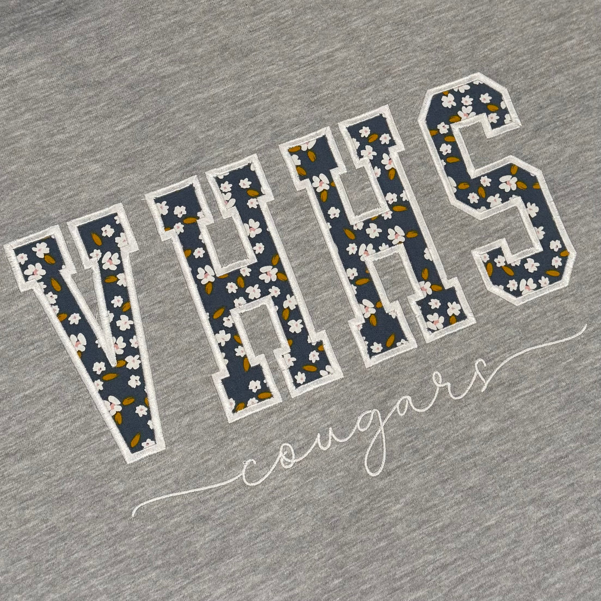 Custom VHHS Cougars Applique Sweatshirt