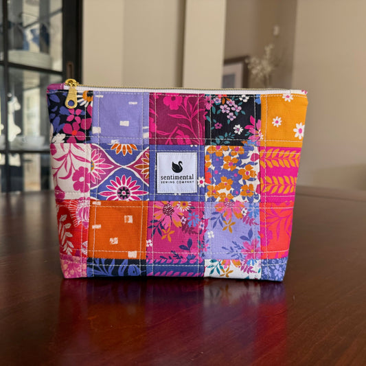 Happy Florals Patchwork Pouch