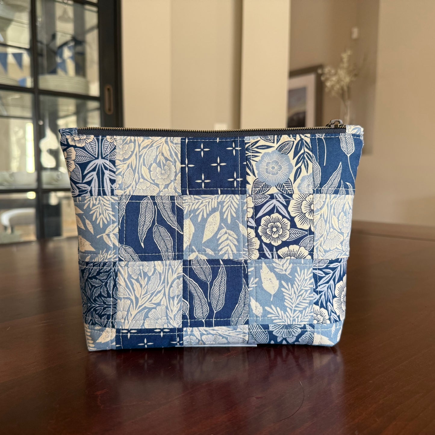 Blue Floral Patchwork Pouch