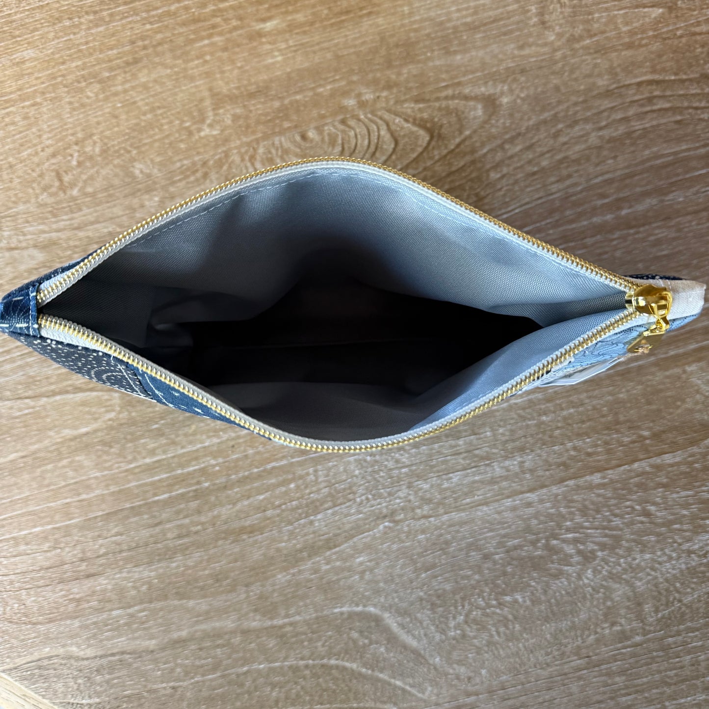 Indigo Patterns Patchwork Pouch