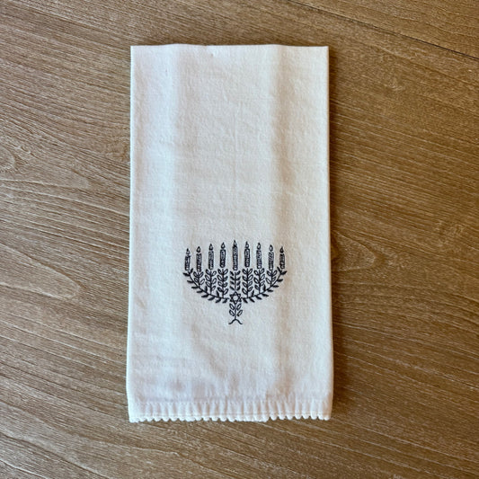 Custom Menorah Tea Towel