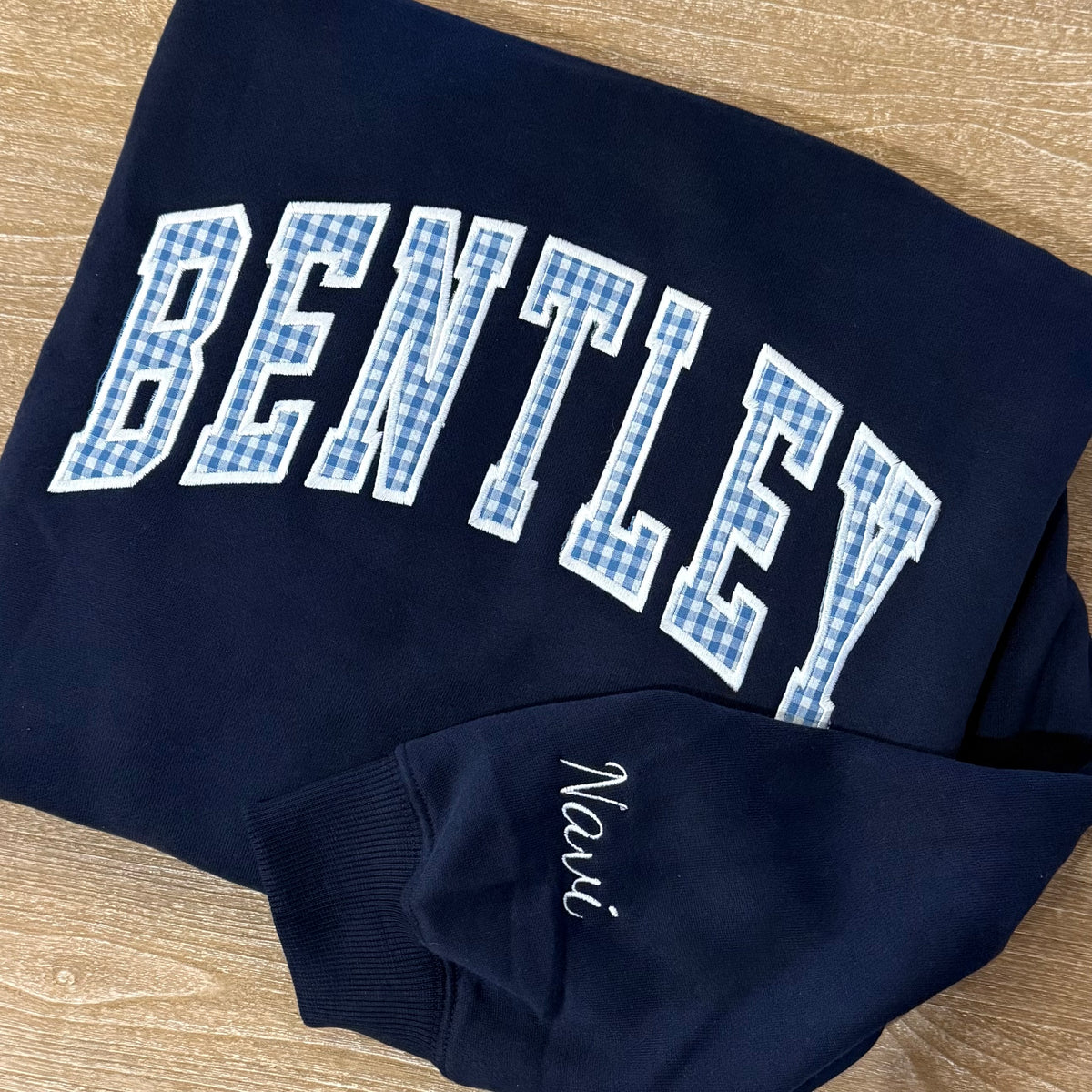 Custom Name Varsity Applique Sweatshirt