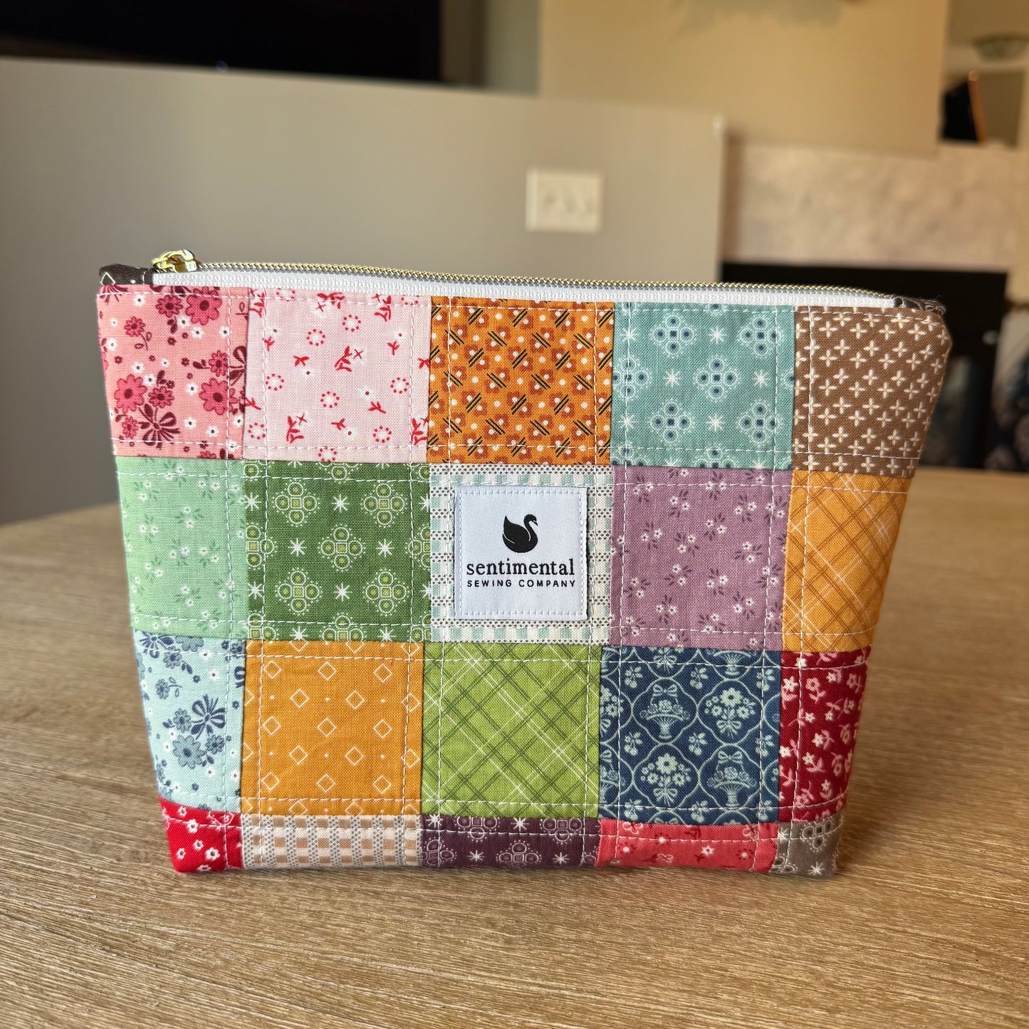 Calico Patchwork Pouch